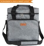 Insulated Wine 3 or 6 Bottle Carriers Tote Travel Cooler Gift Bag For Airplane Liquor With Padded Shoulder Strap - Image 3