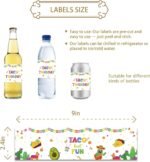 32pcs Taco Bout Fun Water Bottle Labels, Mexican Birthday Water Bottle Wrappers for Kids, Mexican Themed Baby Shower/Gender Reveal Party Decoration - Image 4