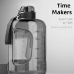 50oz & 84oz Motivational Water Bottle - Time-Marked, Leak Proof & BPA free. 2-in-1 Lid with Straw, Food-Grade Tritan. Half Gallon Sized, Ideal for Gym, Fitness & Outdoor Activities (50oz, Grey) - Image 5