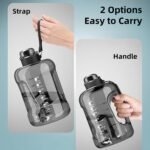 50oz & 84oz Motivational Water Bottle - Time-Marked, Leak Proof & BPA free. 2-in-1 Lid with Straw, Food-Grade Tritan. Half Gallon Sized, Ideal for Gym, Fitness & Outdoor Activities (50oz, Grey) - Image 6