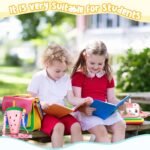 Queekay 6 Pcs Water Bottles with Straws for Kids Watermelon Adjustable Strap Leakproof Plastic Watermelon Ice Cream Camera Bread Biscuits Shaped Water Bottle for School Travel - Image 4