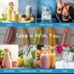 YEBODA 11oz Glass Milk Bottles with Reusable Metal Twist Lids and Straws for Beverage Glassware and Drinkware Parties, Weddings, BBQ, Picnics, Set of 12 - Image 5