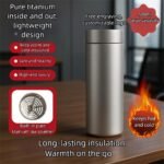 500ml Food Grade Pure Titanium Insulated Water Bottle - 24H Cold & 12H Hot Coffee Mug, Leak Proof, Free Custom Engraving (Name/Logo) (gray) - Image 3