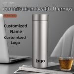 500ml Food Grade Pure Titanium Insulated Water Bottle - 24H Cold & 12H Hot Coffee Mug, Leak Proof, Free Custom Engraving (Name/Logo) (gray) - Image 4