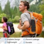 Collapsible Water Bottle, 16oz Portable Reusable Silicone Water Bottle, BPA-Free Leak-Proof Foldable Design with Carabiner, Lightweight Durable for Gym, Travel, Camping, Hiking, Sportsr-Pink - Image 5