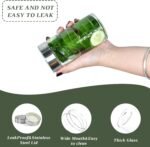 Juice Glass Bottles 10oz, 4 Pack Wide Mouth Glass Water Bottles with Lids, for Juicing, Smoothies, Infused Water, Beverage Storage, BPA Free, Stainless Steel Lids, Leakproof, Reusable, Borosilicate - Image 4