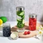 Juice Glass Bottles 10oz, 4 Pack Wide Mouth Glass Water Bottles with Lids, for Juicing, Smoothies, Infused Water, Beverage Storage, BPA Free, Stainless Steel Lids, Leakproof, Reusable, Borosilicate - Image 5