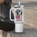 American Great Dane Dog Dad 4th of July Patriotic US Flag Insulated Tumbler Customized Name Tumbler Personalized With Lid Engraved 40oz with Lid - Image 4