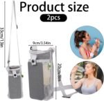 Larrel 2 Pack Portable Water Bottle Holder with Strap, Adjustable Water Bottle Sling Lanyard Pouch Tumbler Carrier for Sports Gym Outdoor Walking Hiking Camping (Black,Grey) - Image 3