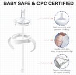 Sippy Cup Conversion Kit for Philips Avent Natural Baby Bottles, Soft Straw top and Weighted Sippy Cup Transition Kit with Handles for Kids, Pack of 3 - Image 3