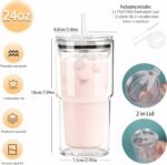17oz Travel Coffee Tumbler, Insulated Tumbler with Lid and Straw, Double Walled Coffee Mugs, Reusable Plastic Cups, Car Cup Holder Compatible, 2 Pack (2, Clear) - Image 3