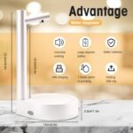 Desktop Electric Water Bottle Dispenser, Portable Drinking Water Pump for 5 Gallon, USB Charging Automatic Water Dispenser Water Jug Pump for Home, Office, Outdoor (White) - Image 3