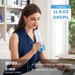 Hydrogen Water Bottle Generator, 340ml Portable Hydrogen Water Maker with SPE/PEM Technology, 5000ppb Rechargeable Ionizer Machine for Health & Wellness, BPA-Free Glass - Image 3