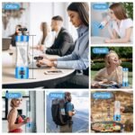 Hydrogen Water Bottle Generator, 340ml Portable Hydrogen Water Maker with SPE/PEM Technology, 5000ppb Rechargeable Ionizer Machine for Health & Wellness, BPA-Free Glass - Image 4