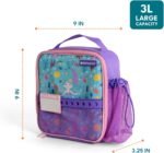 Elemental Insulated Lunch Bag for Kids, with Water Bottle Pocket & Charm Band, Fits Lunch Box, Lunch Bag for School to Keeps Food at Optimal Temperature, 3L - Mermaid - Image 3