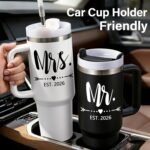 Qtencas Mr and Mrs Gifts, Wedding Gifts for Couples 2026, Mr & Mrs Insulated Tumblers Set, Anniversary Engagement Wedding Gift for Newlyweds Couples Bride and Groom (Black & White) - Image 5