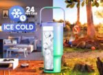 Meoky 32 oz Tumbler with Handle, Tumbler with Lid and Straw, Stainless Steel Travel Mug, 100% Leak Proof, Keeps Cold for 24 Hours, Fits in Car Cup Holder (Fairyland) - Image 3