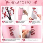 6 Pcs UV DTF Cup Wrap Letters Custom Transfer Letter Stickers Personalized Vinyl Name Decal for Glass Cups Tumbler Laptop Water Bottle Car Notebooks Window DIY Crafts(Valentine) - Image 3