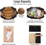 Diaper Bag Tote for Moms, Baby Hospital Bag with Insulated Bottle Pockets, Changing Pad & Stroller Straps - Image 6