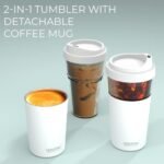 asobu Clear Insulation Vista Tritan Tumbler for Iced Coffee and Ice Tea with Removable Insulated Stainless Steel Sleeve, Familer Feel Open Spout, 20 Ounces (White) - Image 3
