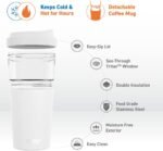 asobu Clear Insulation Vista Tritan Tumbler for Iced Coffee and Ice Tea with Removable Insulated Stainless Steel Sleeve, Familer Feel Open Spout, 20 Ounces (White) - Image 4
