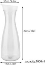34oz Juice Bottle, Acrylic Transparent Water Carafe with Flip Top Lid, Hot Cold Juice Pitcher for Water, Beverage(1000ML) - Image 3