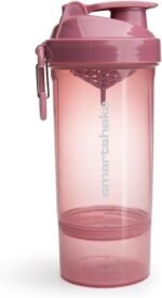 Smartshake O2GO ONE Plastic Protein Shaker Bottle 800 ml | 27 oz - Leakproof Screw-on Lid - BPA Free – Unisex - Deep Rose - Image 3