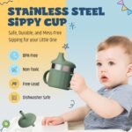 Jumble Dream Baby Sippy Cup, 100% Silicon Training Stainless Steel Kids Cups with Silicon Straw, Toddler Tumbler with Straw Spill Proof | 6 Month Plus Toddler Sippy Cup | BPA Free - Image 3