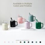 Gpeng 30/40/50 oz Tumbler with Handle, Water Bottles with Straw Lid, Insulated Stainless Steel Travel Mug Cup Holder Friendly, Keep Drinks Cold or Hot for Hours (ArmyGreen, 50 oz) - Image 6