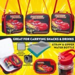 Get Trend Disney Cars Water Bottle Lunch Box Lunch Bag Kids Set 3 Pcs Lightning McQueen Insulated Snack Bag for School Gifts for Kids (Black Cars) - Image 4
