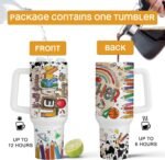Fancyfams Teacher Gifts for Women, 40 oz Stainless Steel Travel Tumbler with Handle Lid Straw, Appreciation Week, Teacher Birthday Gift (Work of Art) - Image 3