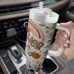 Fancyfams Teacher Gifts for Women, 40 oz Stainless Steel Travel Tumbler with Handle Lid Straw, Appreciation Week, Teacher Birthday Gift (Work of Art) - Image 4