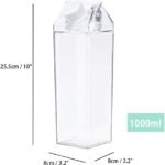 Jinberry 1000ml/34oz Cute Leakproof Clear Milk Carton Water Bottle Portable Drinkware for Outdoor Climbing Tour or Camping - Image 3