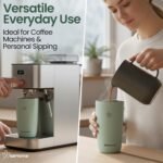 Travel Coffee Mug Tumbler, Reusable Iced Coffee Hot Coffee Cup, Double Wall Insulated Thermal Stainless Steel, Hot and Cold Tumbler for Coffee Lovers, Gift for Women Men, 12 oz, Pastel green - Image 8