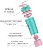 Artoid Mode Inspirational Fitness Workout Sports Protein Shaker Bottle 24-Ounce, Dual Mixing Technology with Shaker Balls & Mixing Grids Included, Twist and Lock Protein Box Storage Included - Image 3