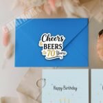 (3Pcs) 70th Birthday Stickers - Cheers & Beers to 70 Years Sticker – Waterproof Vinyl Decals for 70th Birthday Party Decor, Cups, Laptops, Gift Bags & More – Funny Birthday Gift, Size 3" - Image 3
