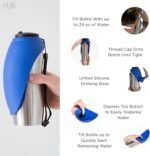 Portable Dog Water Bottle, 24 oz, Stainless Steel, Convenient Pet Water Dispenser, Collapsible Travel Bowl, Walking, Hiking, and Outdoor Activity, Compatible with Various Pets, Houd2Go (Orange, 24oz) - Image 3