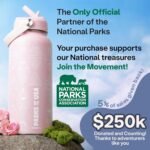 The Original Parks of the USA® Bucket List Travel Water Bottle Mother's Day Pink Ocean 32 oz Screen Printed | Insulated Stainless Steel Vacuum Sealed | Leak Proof - Image 3