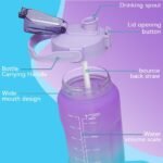 64 oz Large Capacity Water Bottle with Motivational Time Markers and Straw, Portable, Leakproof, BPA Free for Fitness, Gym and Outdoor Sports. (blue gradient) - Image 4