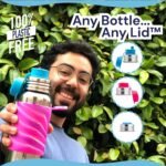 Pura Sport 16oz/473ml Insulated Bottle w/Sleeve & Silicone Big Mouth Top - Stainless Steel, Warm & Cold, Leak-Proof & Spill-Proof for Kids, Toddlers, Preschoolers - Black - Image 3