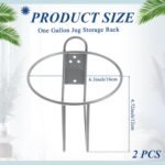 Hicarer 2 Pcs One Gallon Jug Storage Rack Wall Mounted Heavy Duty Steel Wall Rack for 1 Gallon Bottle Round Water Jug Holder with Hardware Hand Sanitizer 6-3/4" W x 5" H x 6-1/2" D (Gray) - Image 3