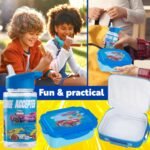 Get Trend Hot Wheels Water Bottle Lunch Box Lunch Bag Kids Set 3 Pcs Insulated Snack Bag for School Travel Gifts for Kids (Blue Hot Wheels) - Image 3