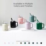 Gpeng 30/40/50 oz Tumbler with Handle, Water Bottles with Straw Lid, Insulated Stainless Steel Travel Mug Cup Holder Friendly, Keep Drinks Cold or Hot for Hours (BeigeGrey, 50 oz) - Image 5