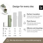 LARS NYSØM Stainless Steel Thermo Water Bottle - Double Wall Insulated Water Bottle with Cup & Carry Strap, Leakproof Metal Bottle for Travel, Office & Outdoor (Sage Green, 17oz) - Image 5