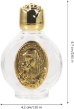 Veemoon 2Pcs Embossed Holy Water Bottles Small Glass Portable Containers for Communion Blessings Travel Use Decorative Religious - Image 3