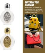 Veemoon 2Pcs Embossed Holy Water Bottles Small Glass Portable Containers for Communion Blessings Travel Use Decorative Religious - Image 6