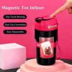 Thermal Infuser Insulated Tumbler, Magnetic 2-in-1 Stainless Steel Travel Mug for Tea & Coffee, 16OZ/480ML Leak-Proof Water Bottle with Wide Mouth & Carry Lanyard, Ideal Gift(Black) - Image 4