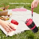 Thermal Infuser Insulated Tumbler, Magnetic 2-in-1 Stainless Steel Travel Mug for Tea & Coffee, 16OZ/480ML Leak-Proof Water Bottle with Wide Mouth & Carry Lanyard, Ideal Gift(Black) - Image 5