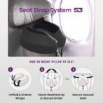 Cabeau Airplane Travel Pillow for Long Flights - Evolution S3 - Supportive Memory Foam with Seat Straps to Secure Your Head and Neck and Provides 360° Support (Steel Grey) - Image 3