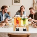 Set of 2 Glass Drink Dispensers for Parties, 1 Gallon Ice Beverage Dispensers with Stand, Juice Dispenser with Fruit Infuser & Leak-Proof Spigot, Ideal for Lemonade, Tea, and Party Drinks - Image 7